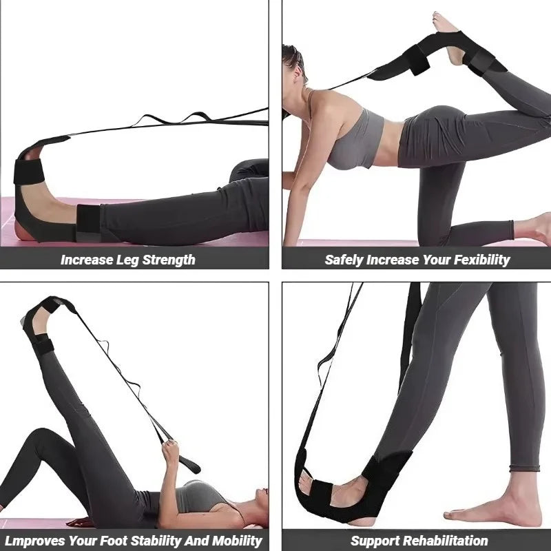 Fitness Open Back Muscle Relaxation Yoga Stretching Band Leg Stretcher Flexibility Strap For Rehabilitation Plantar Fasciitis