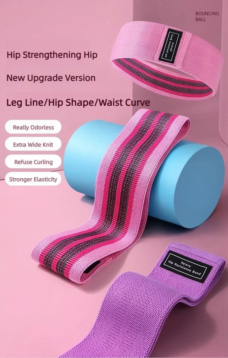 Fabric Resistance Hip Booty Bands Glute Thigh Elastic Workout Squat Circle Stretch Fitness Strips Loops Yoga Gym Equipment 3Pcs