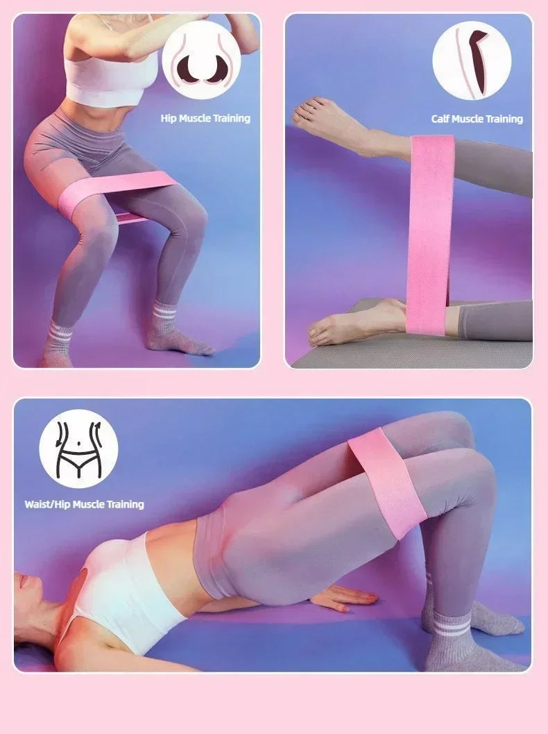 Fabric Resistance Hip Booty Bands Glute Thigh Elastic Workout Squat Circle Stretch Fitness Strips Loops Yoga Gym Equipment 3Pcs