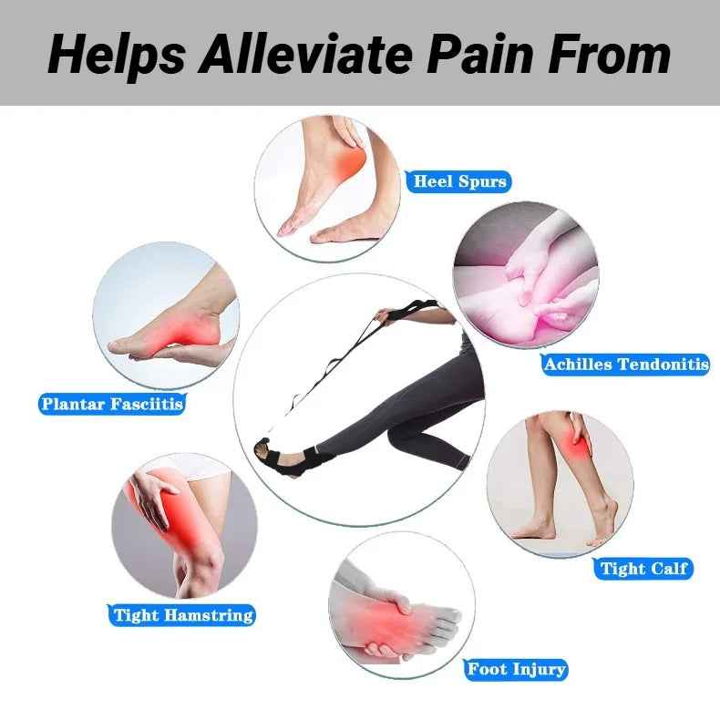 Fitness Open Back Muscle Relaxation Yoga Stretching Band Leg Stretcher Flexibility Strap For Rehabilitation Plantar Fasciitis