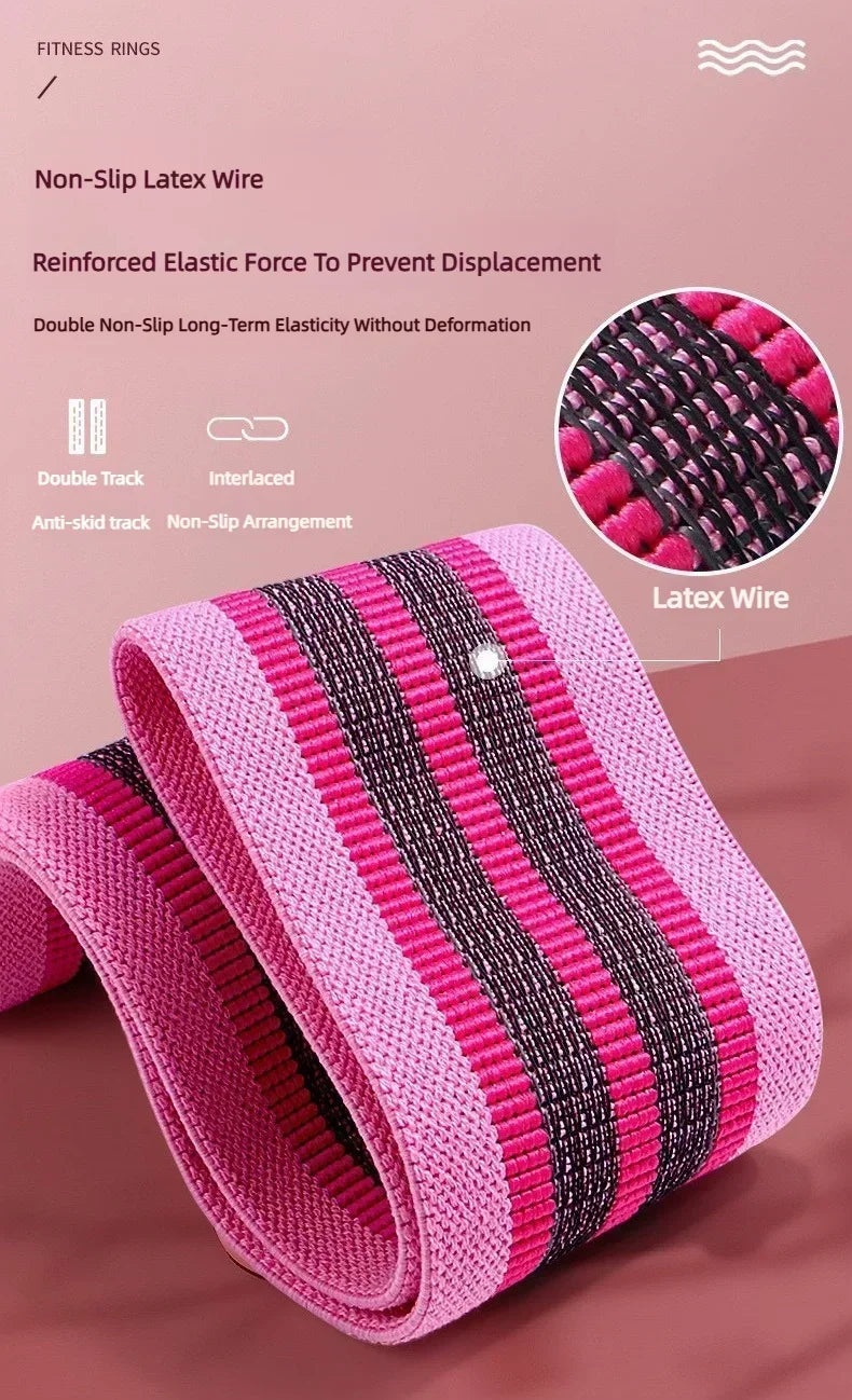 Fabric Resistance Hip Booty Bands Glute Thigh Elastic Workout Squat Circle Stretch Fitness Strips Loops Yoga Gym Equipment 3Pcs