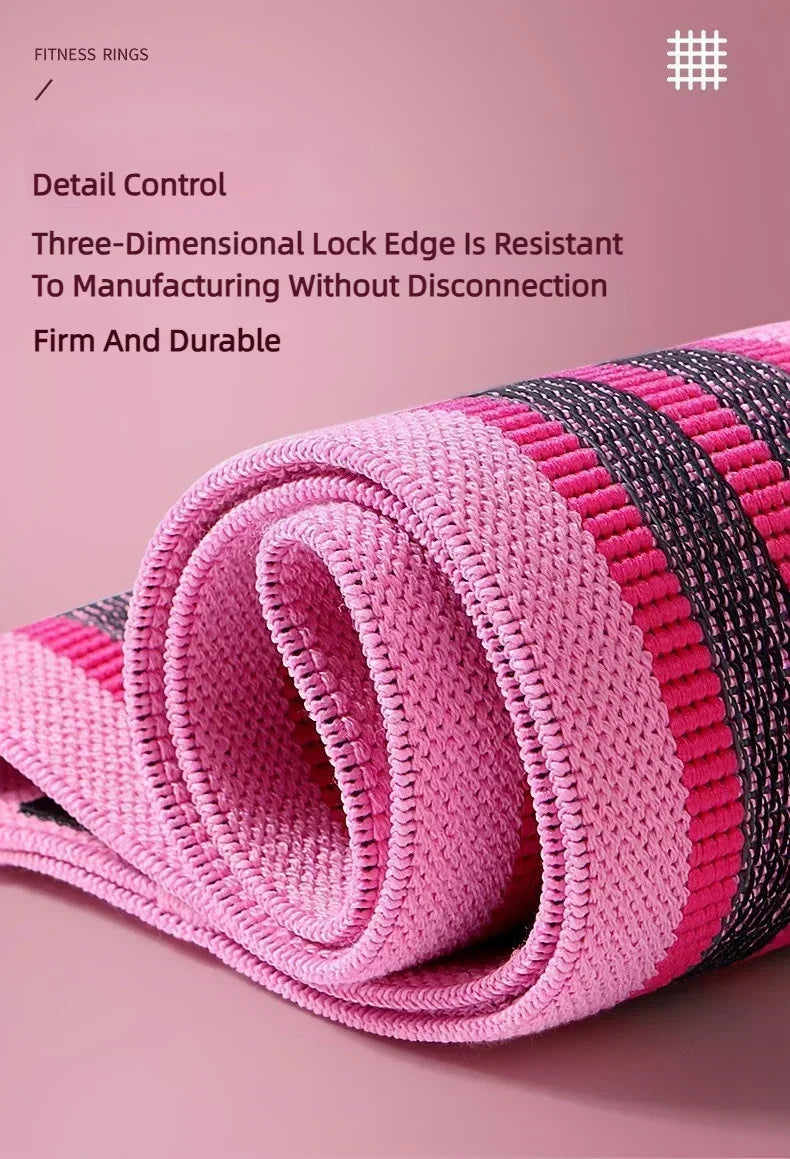 Fabric Resistance Hip Booty Bands Glute Thigh Elastic Workout Squat Circle Stretch Fitness Strips Loops Yoga Gym Equipment 3Pcs