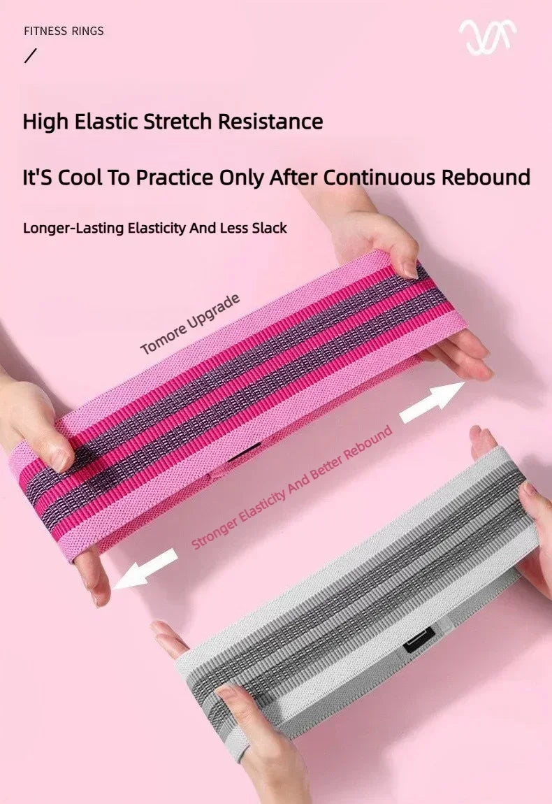 Fabric Resistance Hip Booty Bands Glute Thigh Elastic Workout Squat Circle Stretch Fitness Strips Loops Yoga Gym Equipment 3Pcs
