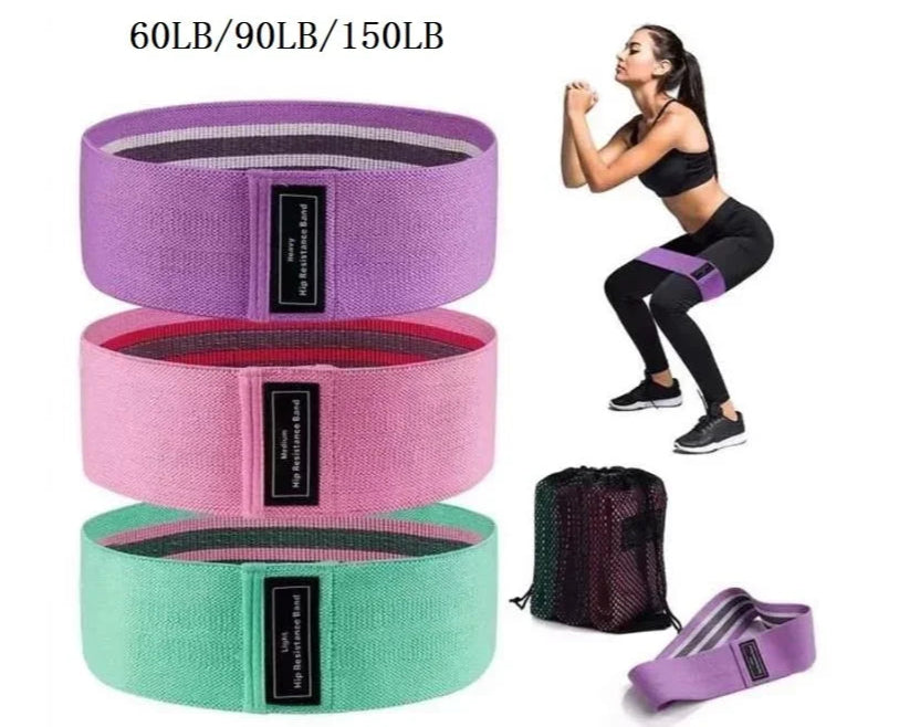 Fabric Resistance Hip Booty Bands Glute Thigh Elastic Workout Squat Circle Stretch Fitness Strips Loops Yoga Gym Equipment 3Pcs
