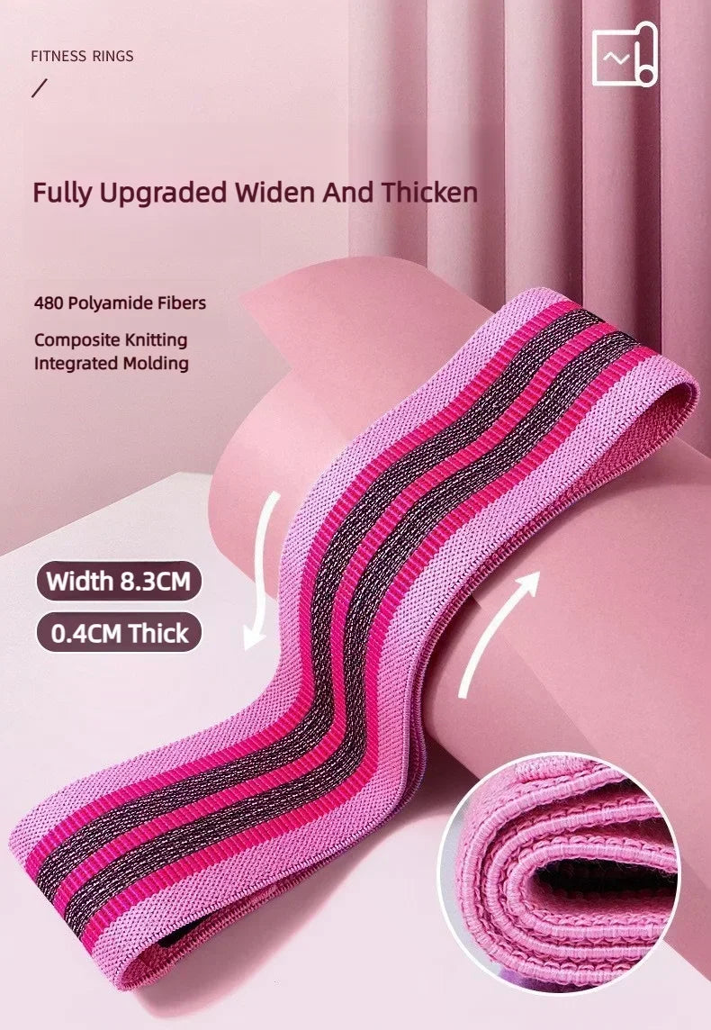 Fabric Resistance Hip Booty Bands Glute Thigh Elastic Workout Squat Circle Stretch Fitness Strips Loops Yoga Gym Equipment 3Pcs